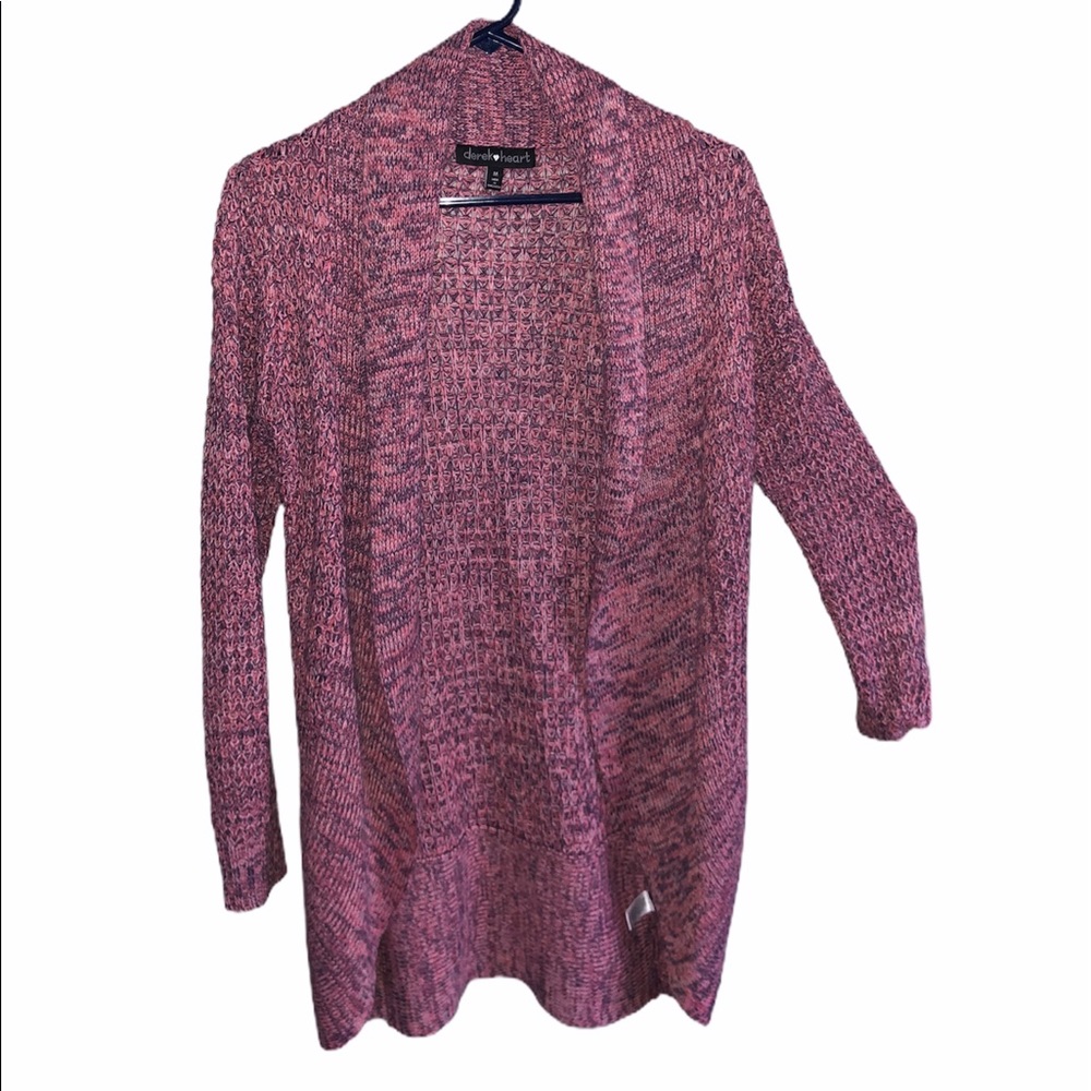 pink tone knit cardigan